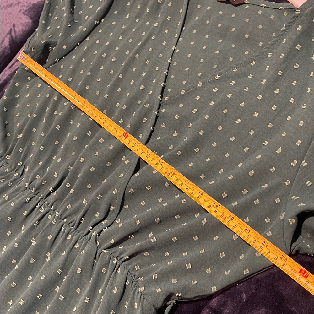 Dark Green Polka Dot Dress XXL Tea length - Picture 9 of 11